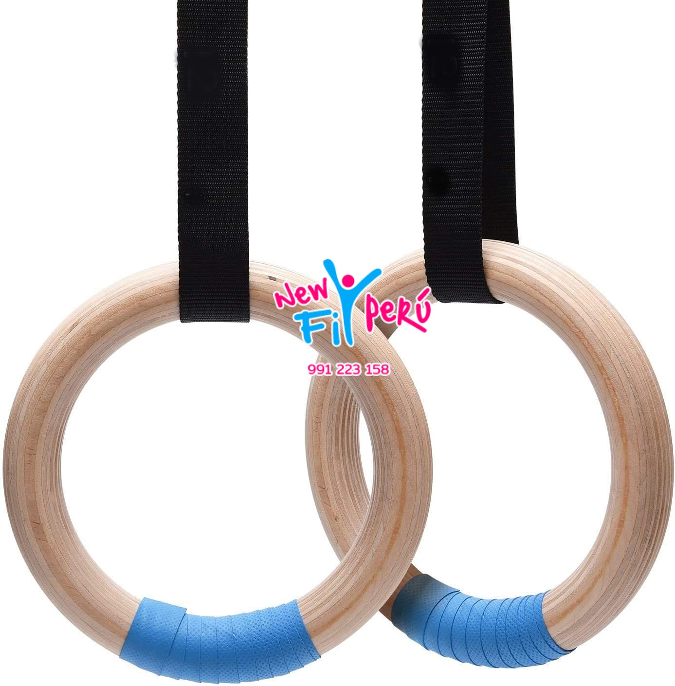 Anillas De Gimnasia De Madera Con Hebilla Ajustable