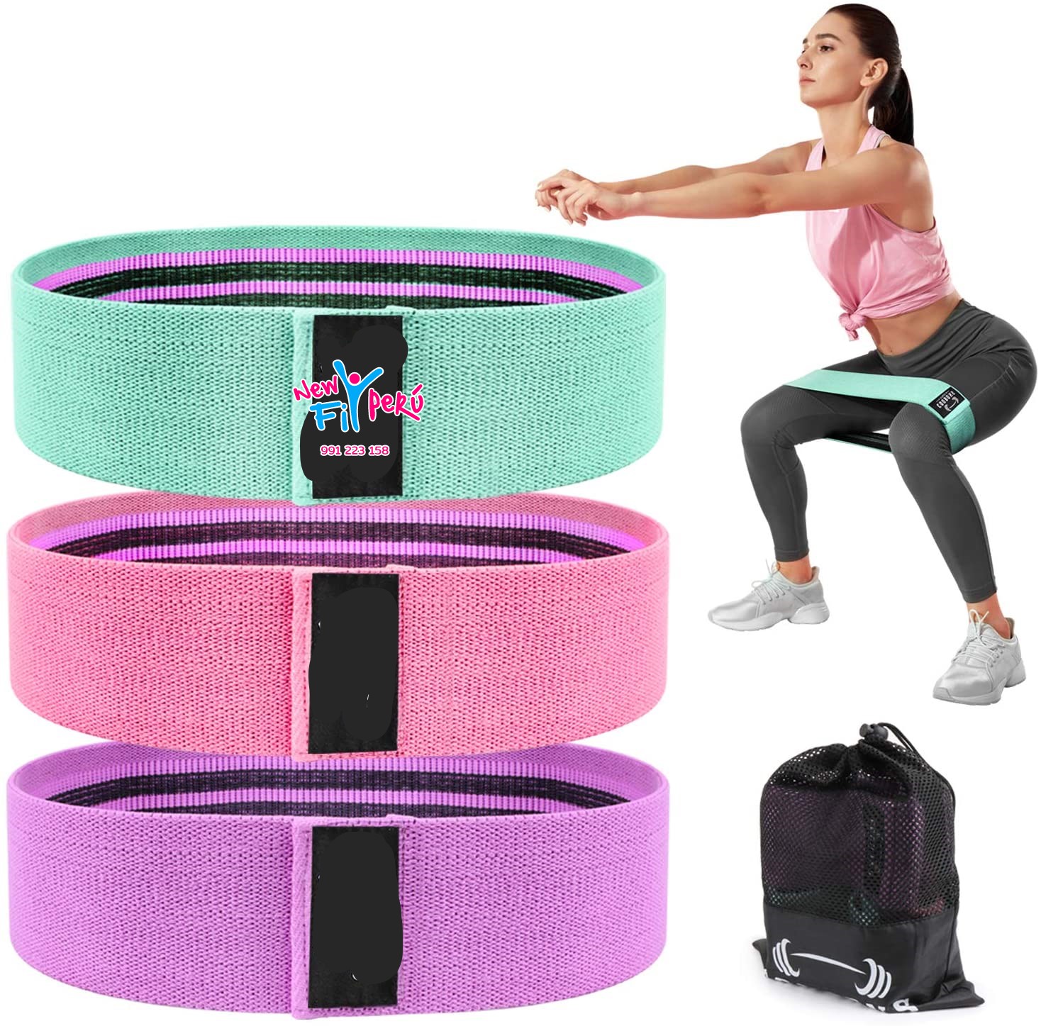 Bandas Elásticas cadera/ Nylon De Resistencia Yoga Gym